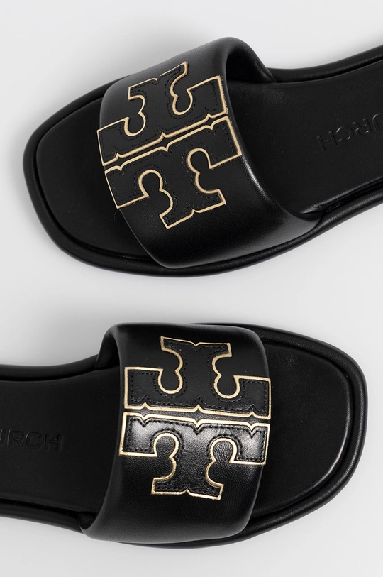 μαύρο Δερμάτινες παντόφλες Tory Burch