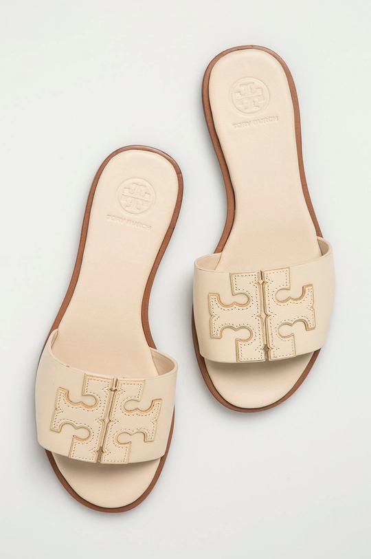 μπεζ Tory Burch - Δερμάτινες παντόφλες