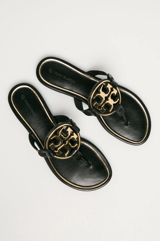 czarny Tory Burch - Japonki skórzane Metal Miller