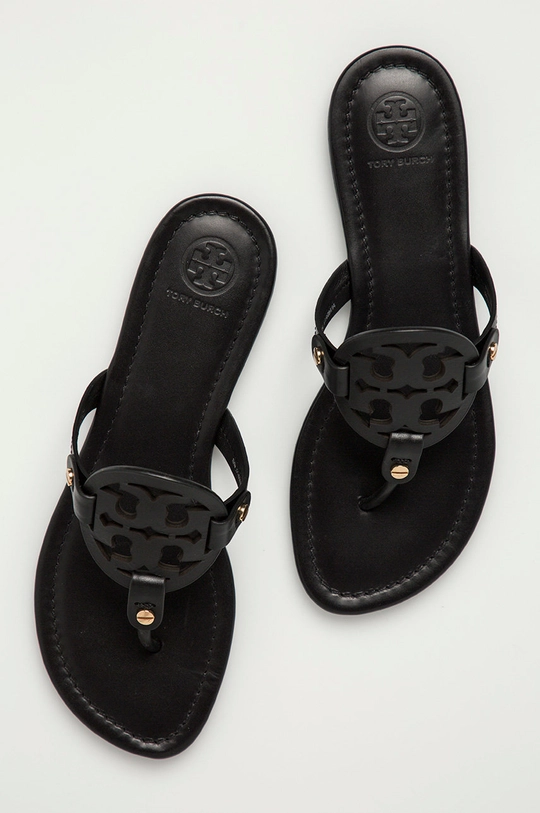 fekete Tory Burch - Bőr flip-flop