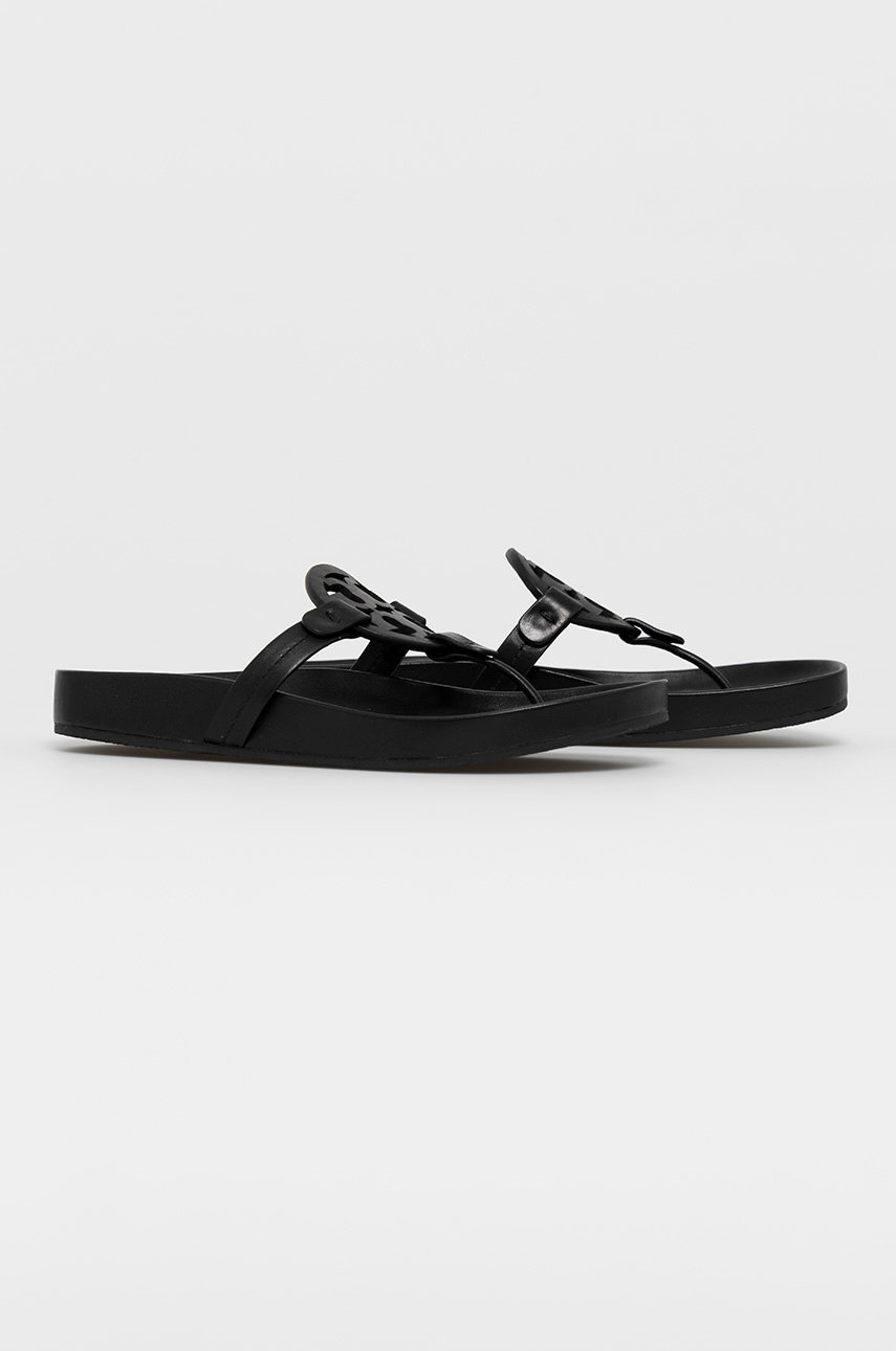 Tory Burch bőr flip-flop fekete