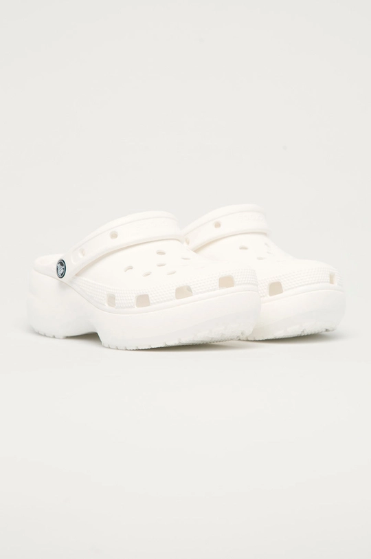 Crocs papuci Classic Platform Clog alb