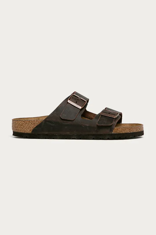 smeđa Birkenstock - Kožne natikače Arizona Muški