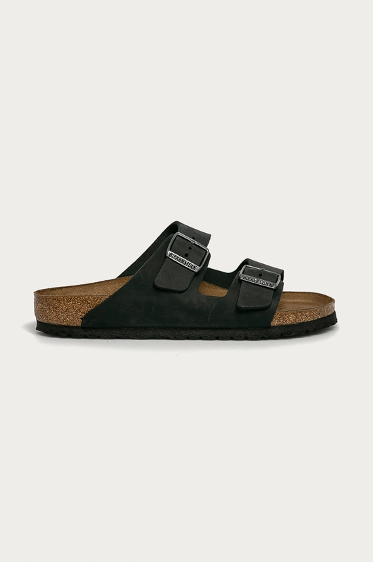 czarny Birkenstock klapki nubukowe Arizona Męski