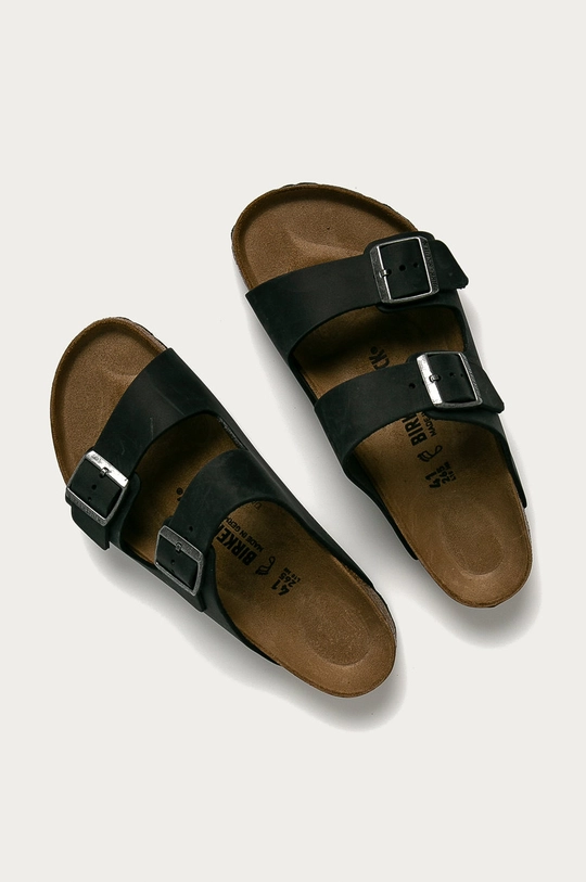 Birkenstock klapki nubukowe Arizona czarny