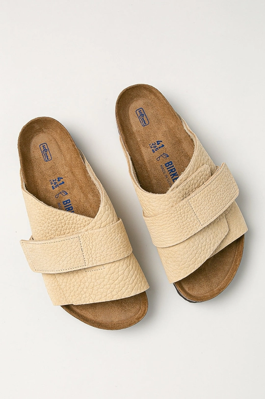 béžová Kožené šľapky Birkenstock