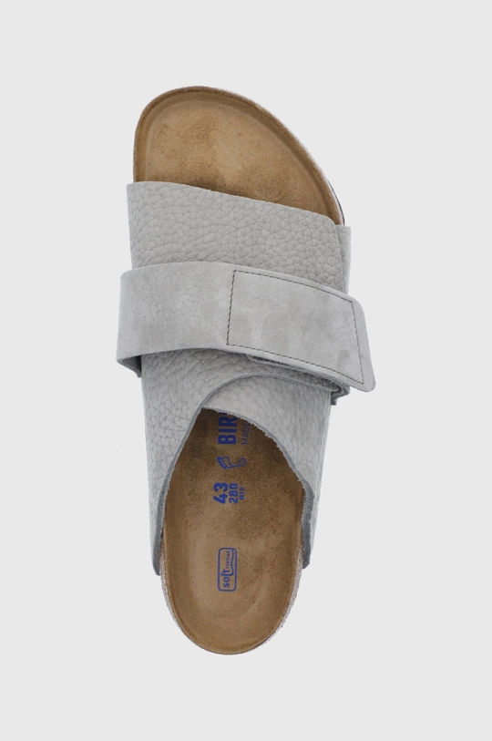 szürke Birkenstock papucs velúrból