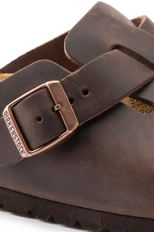 Birkenstock bőr papucs Boston SFB Szár: természetes bőr Belseje: szarvasbőr Talp: szintetikus anyag