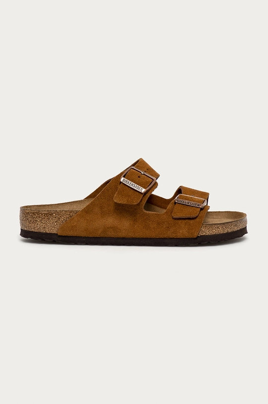 brązowy Birkenstock klapki skórzane Arizona Męski