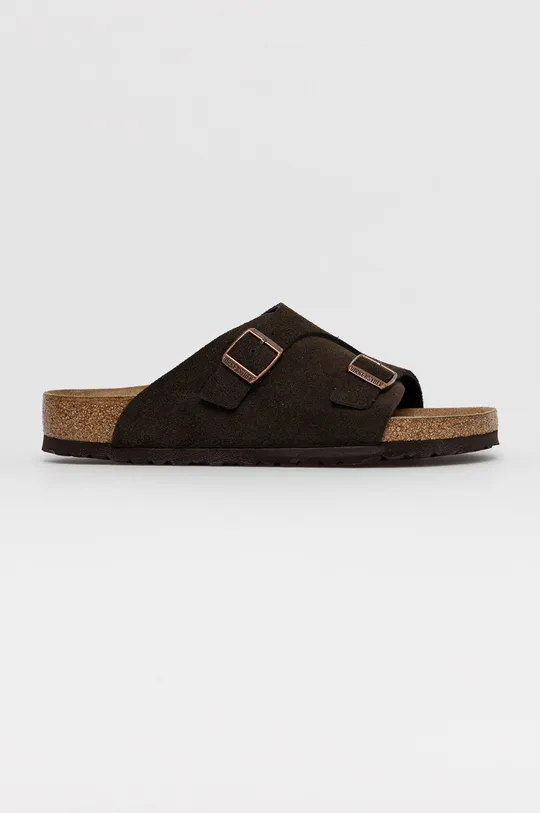 Birkenstock Klapki zamszowe brązowy