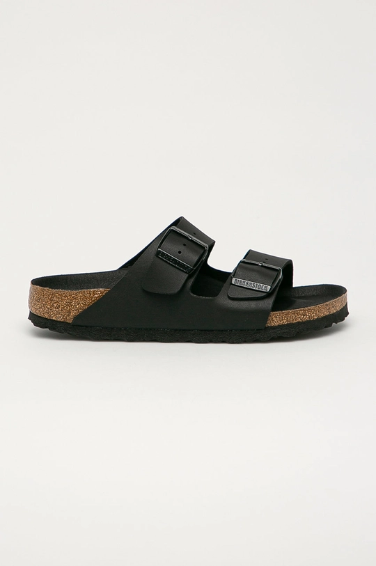 μαύρο Birkenstock δερμάτινες παντόφλες Unisex