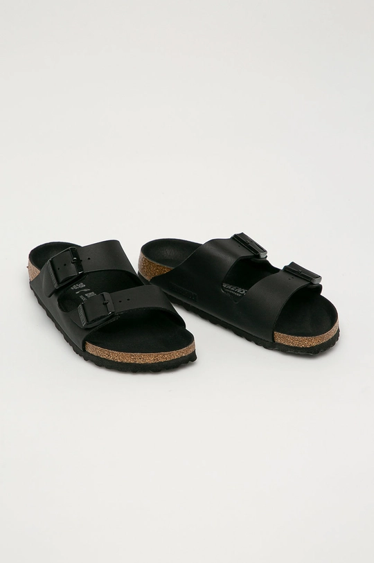 Birkenstock δερμάτινες παντόφλες μαύρο