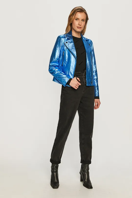 Karl Lagerfeld - Kožená bunda modrá