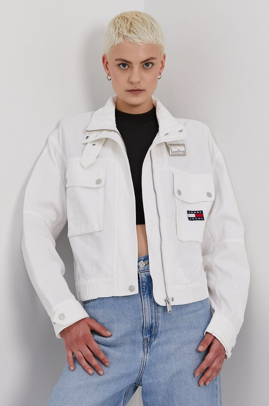 biały Tommy Jeans Kurtka jeansowa DW0DW09831.4891 Damski