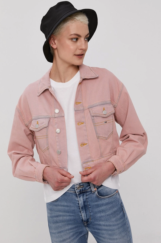 różowy Tommy Jeans Kurtka jeansowa DW0DW10075.4891