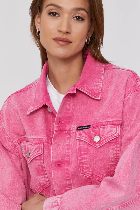 różowy Calvin Klein Jeans Kurtka jeansowa J20J216146.4891
