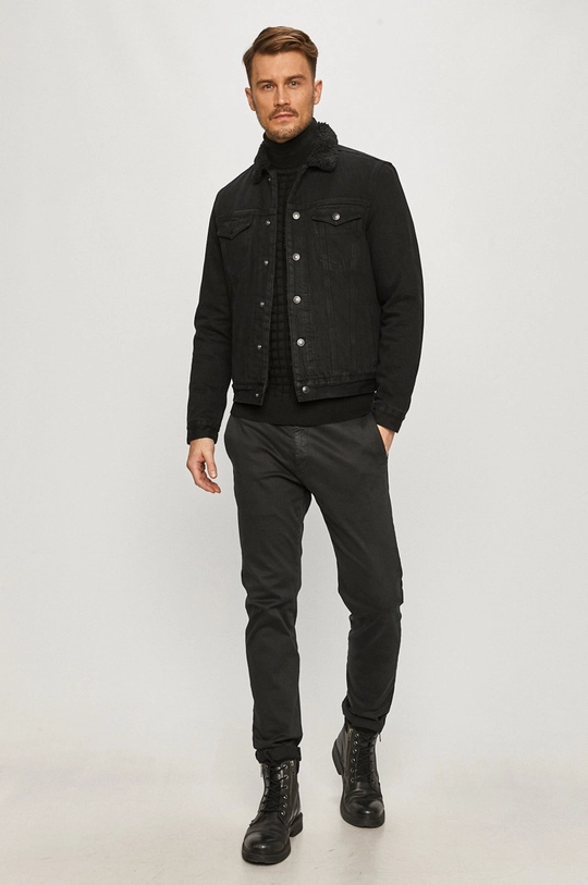 AllSaints - Kurtka jeansowa ALDER JACKET czarny