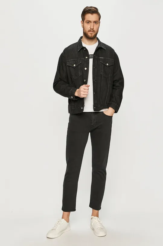 Calvin Klein Jeans - Rifľová bunda čierna