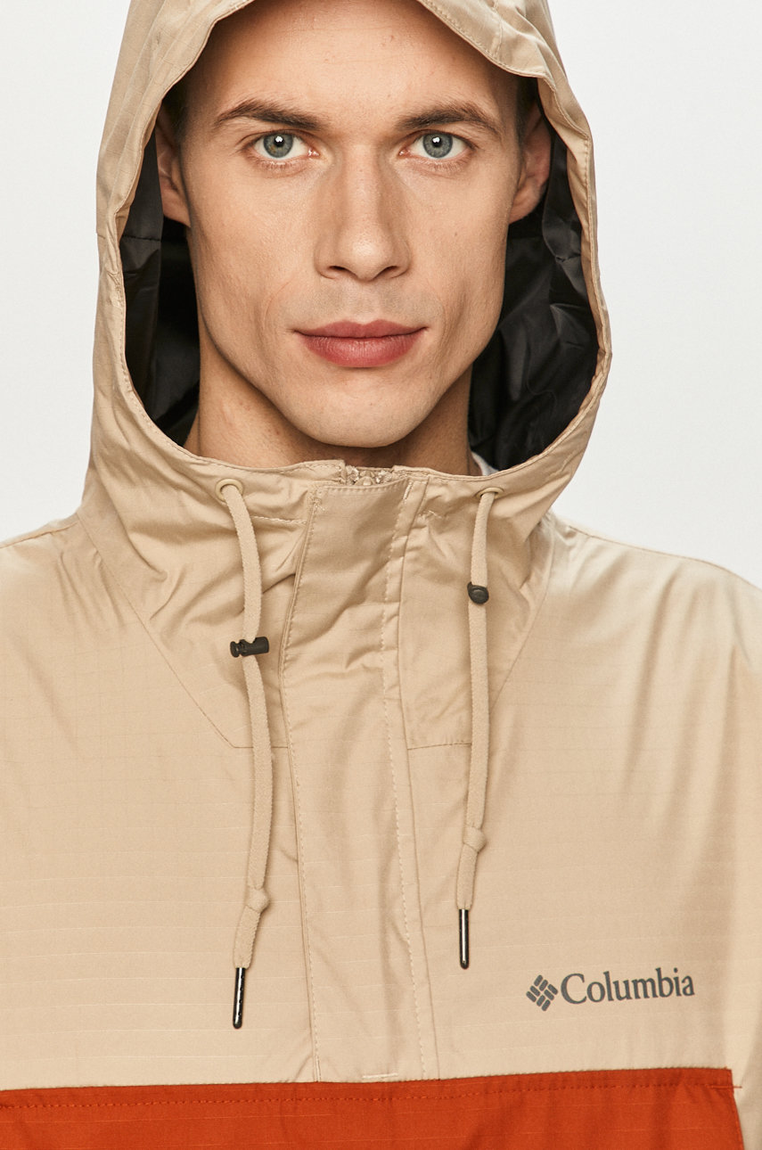 Columbia rain jacket Buckhollow men's beige color buy on PRM