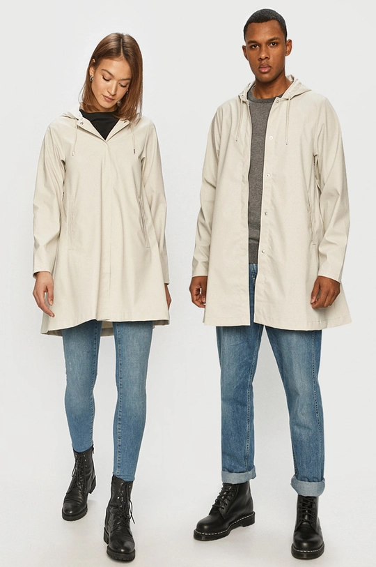 biały Rains - Kurtka przeciwdeszczowa A-line Jacket 1834 Unisex