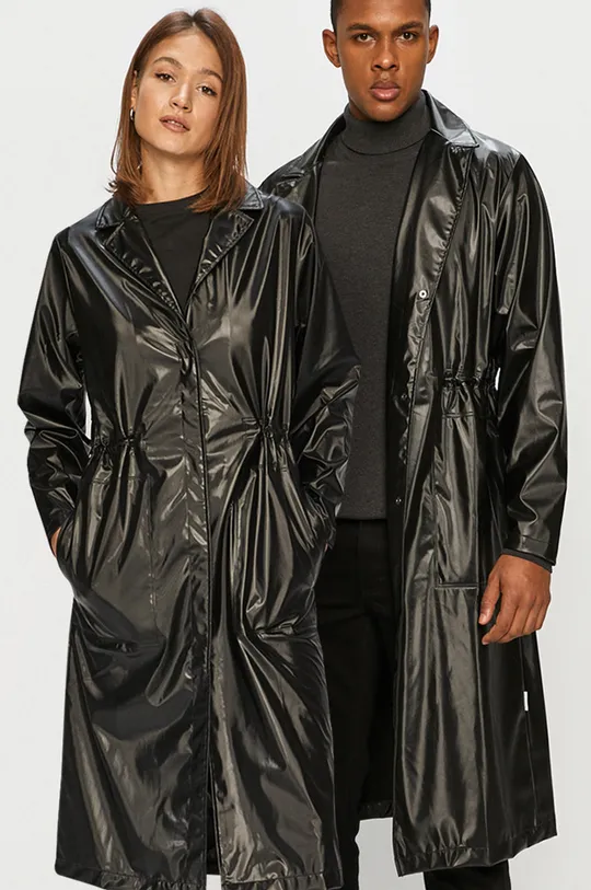 czarny Rains - Kurtka przeciwdeszczowa 1835 String Overcoat Unisex