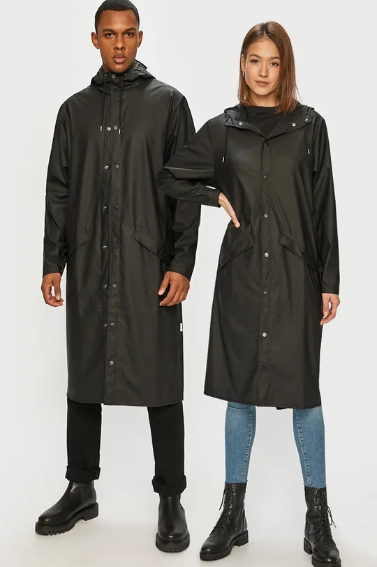 čierna Rains - Nepremokavá bunda Longer Jacket Unisex