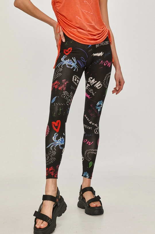 czarny Desigual Legginsy 21SWKK07 Damski