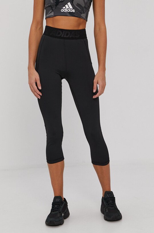 Tréninkové legíny adidas Performance GL0691 dámské, černá barva, hladké |  ANSWEAR.cz