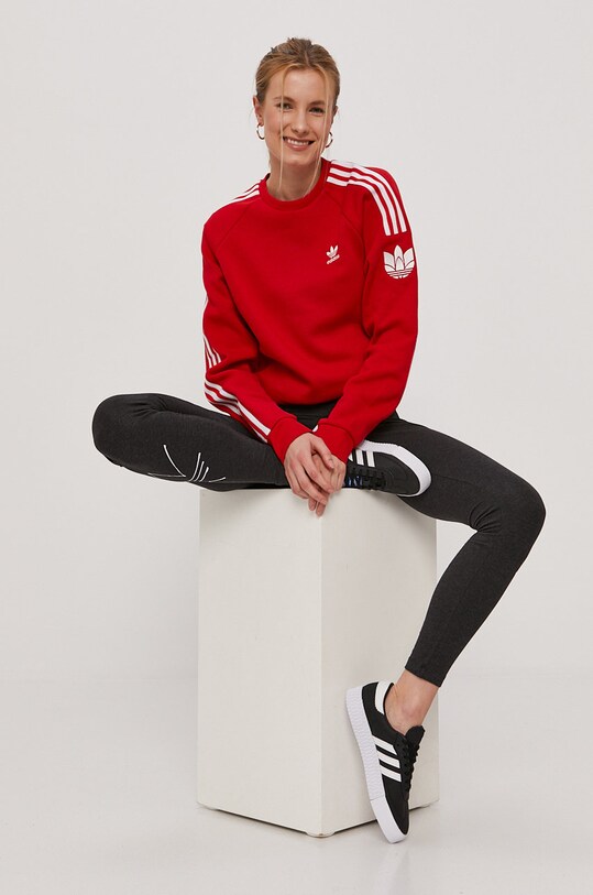 adidas Originals Legginsy GN4321 damskie kolor szary z nadrukiem |  Answear.com
