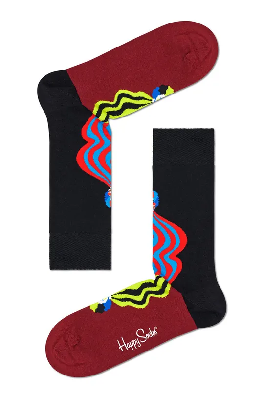čierna Happy Socks - Ponožky Double Clown Dámsky