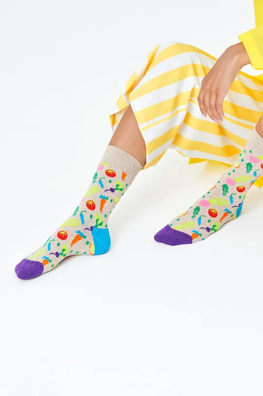 Happy Socks - Ponožky Veggie sivá
