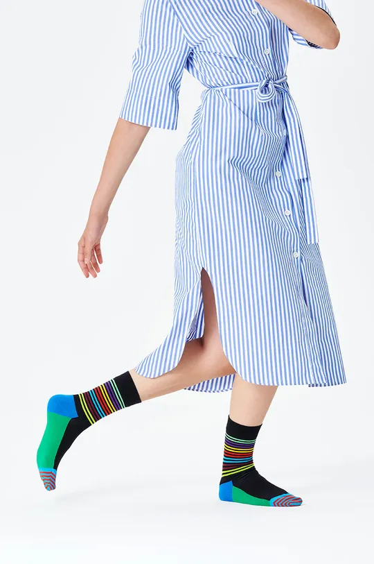 multicolor Happy Socks - Skarpetki Half Stripe Damski