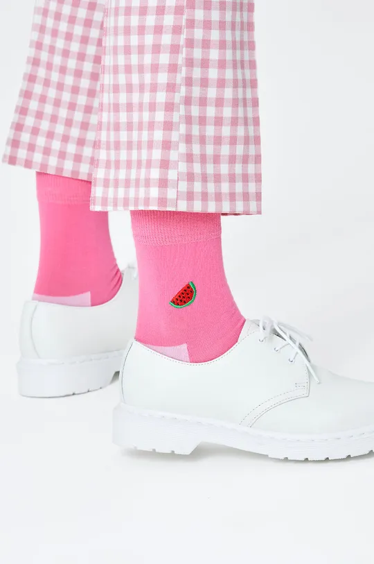 Happy Socks - Skarpetki Embroidery Watermelon Half różowy