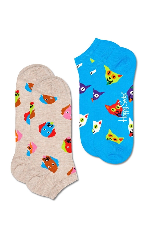 барвистий Happy Socks - Шкарпетки Dog & Cat Low (2-PACK) Жіночий