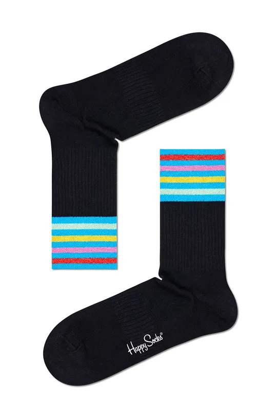 czarny Happy Socks - Skarpetki Colour Cuff 3/4 Crew Damski