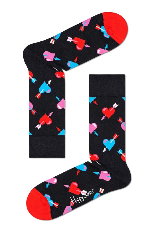 čierna Happy Socks - Ponožky Heart Dámsky