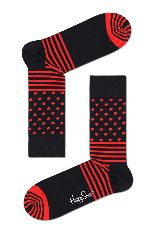 чорний Happy Socks - Шкарпетки Stripes And Heart Жіночий
