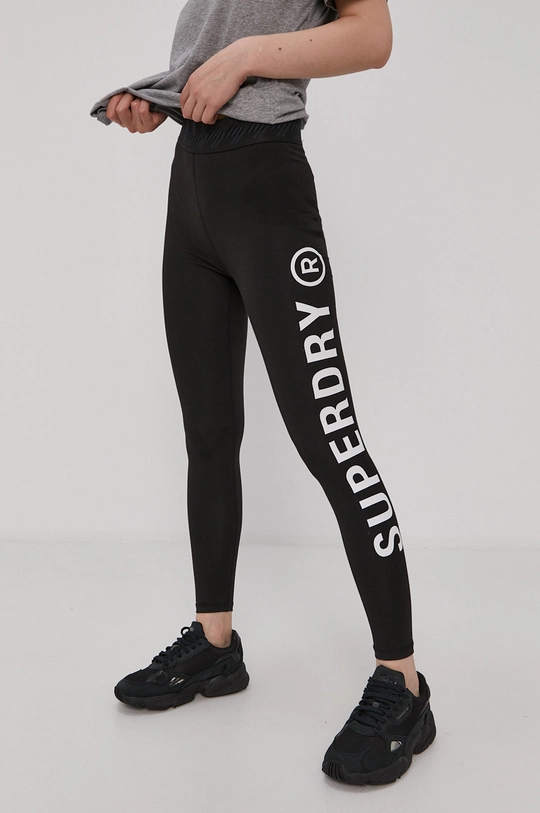 czarny Superdry Legginsy Damski