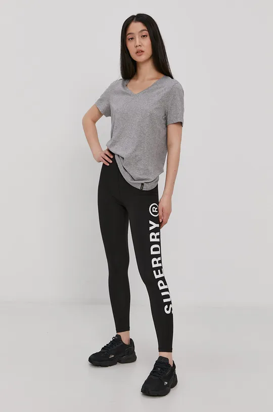 Superdry Legginsy czarny