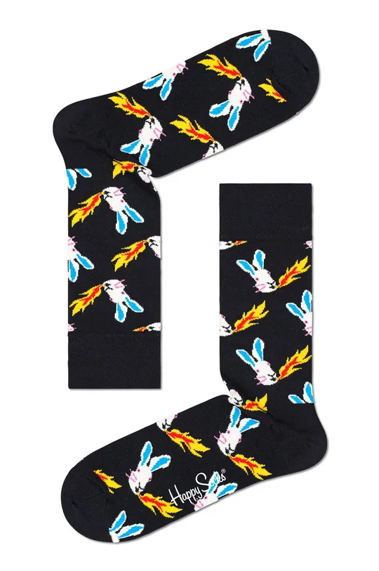 czarny Happy Socks - Skarpety Fire Rabbit Męski