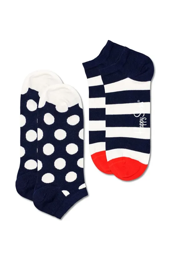 biela Happy Socks - Ponožky Big Dot Stripe (2-pak) Pánsky