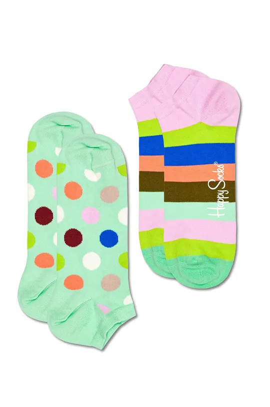 барвистий Happy Socks - Шкарпетки Big Dot Stripe Low (2-PACK) Чоловічий