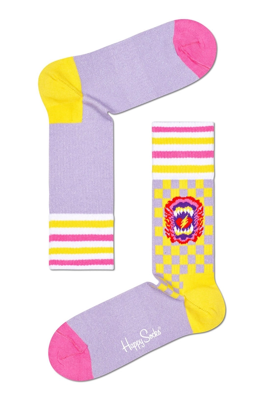 różowy Happy Socks - Skarpety Roar Thin Crew Męski