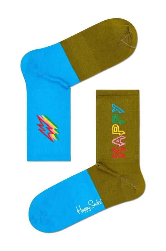 zielony Happy Socks - Skarpety Mix Match 3/4 Crew Męski