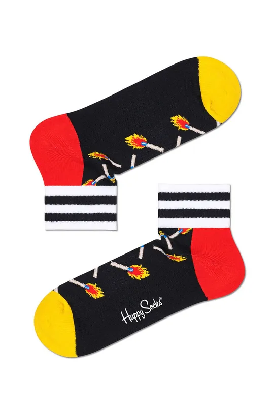 czarny Happy Socks - Skarpety Matches 1/4 Crew Męski