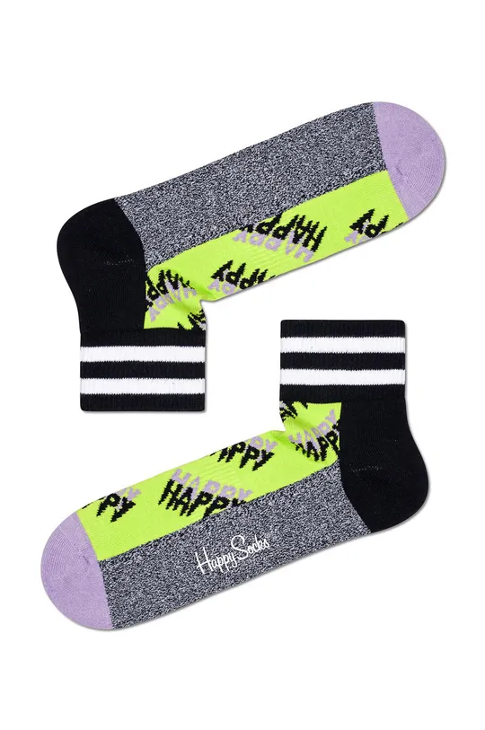 sárga Happy Socks - Zokni Happy Logo 1/4 Crew Férfi