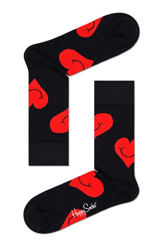 Happy Socks - Κάλτσες Valentine Socks Gift (2-pack) μαύρο