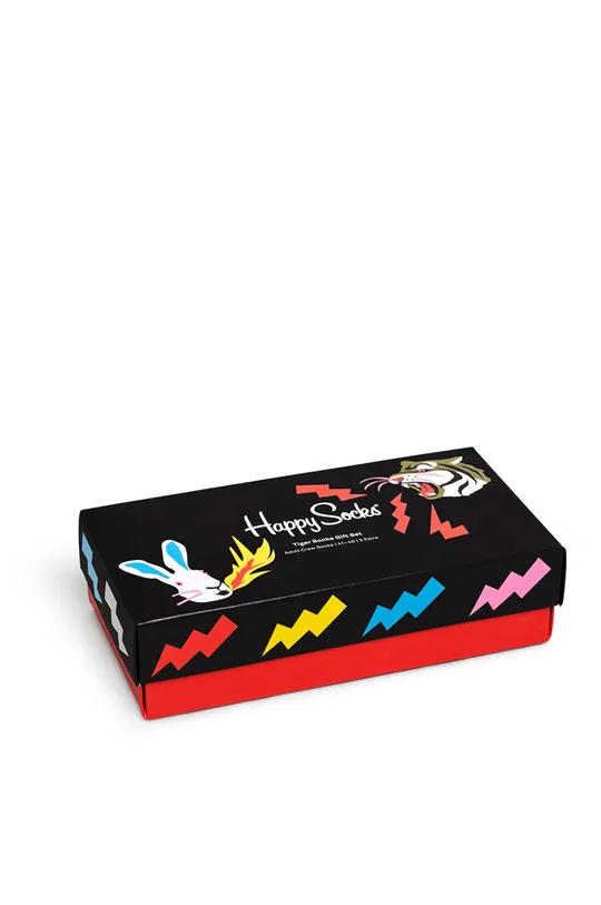 czarny Happy Socks - Skarpety Tiger Socks Gift Set (3-PACK) Męski