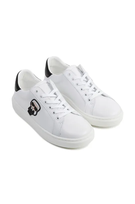 biela Karl Lagerfeld - Detské kožené topánky Chlapčenský