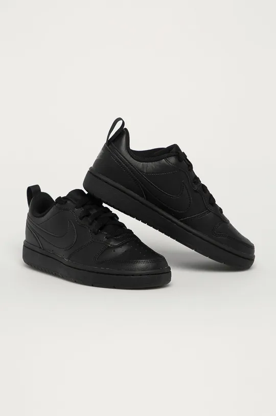 Nike Kids - Παιδικά δερμάτινα παπούτσια Court Borough Low μαύρο